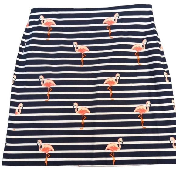 Talbots Dresses & Skirts - Talbots flamingo print resort wear stripped skirt size 12